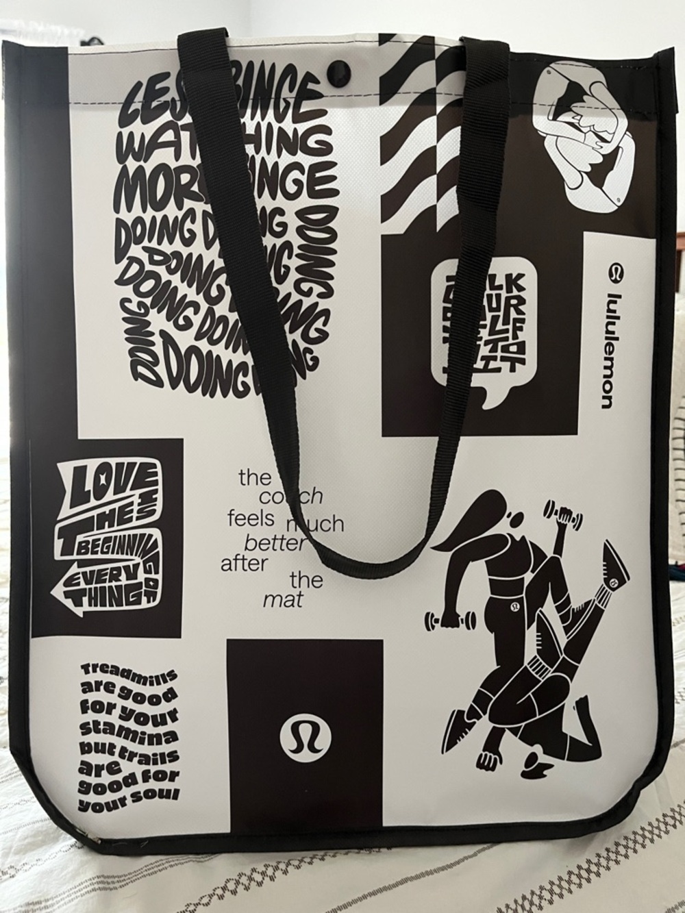 lululemon athletica Black & White Graphic Tote